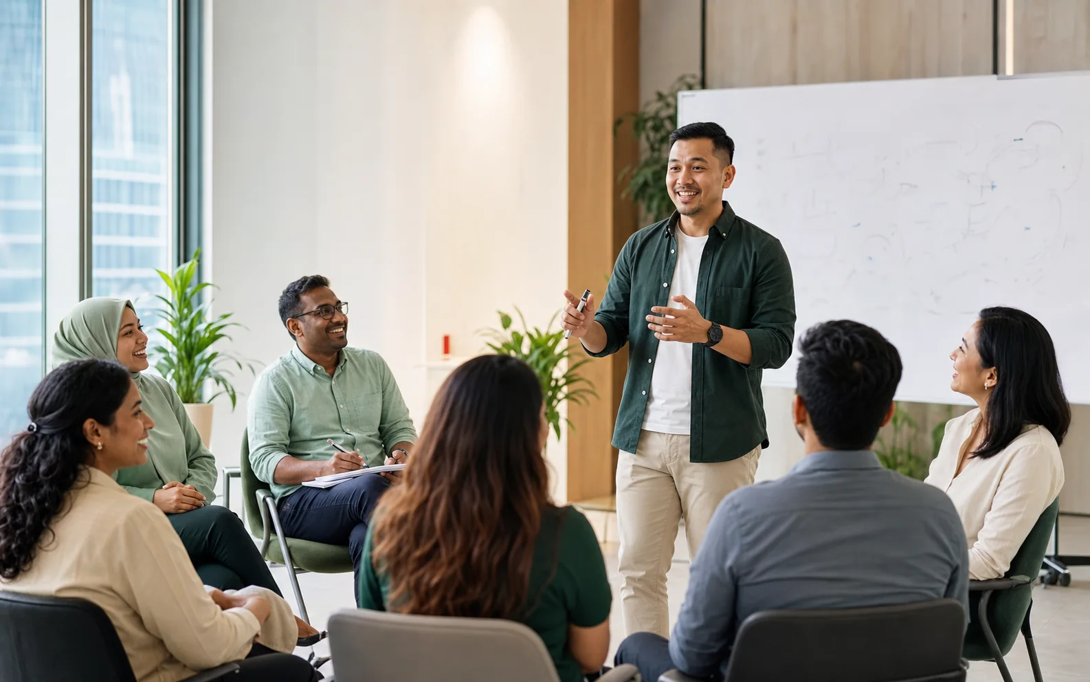 Professional NLP learning session with a diverse group of participants in Kuala Lumpur